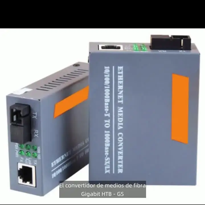 جيجابت الألياف محول الوسائط الضوئية HTB-GS-03 1000Mbps واحد الألياف SC ميناء إمدادات الطاقة الخارجية جهاز إرسال الألياف الضوئية