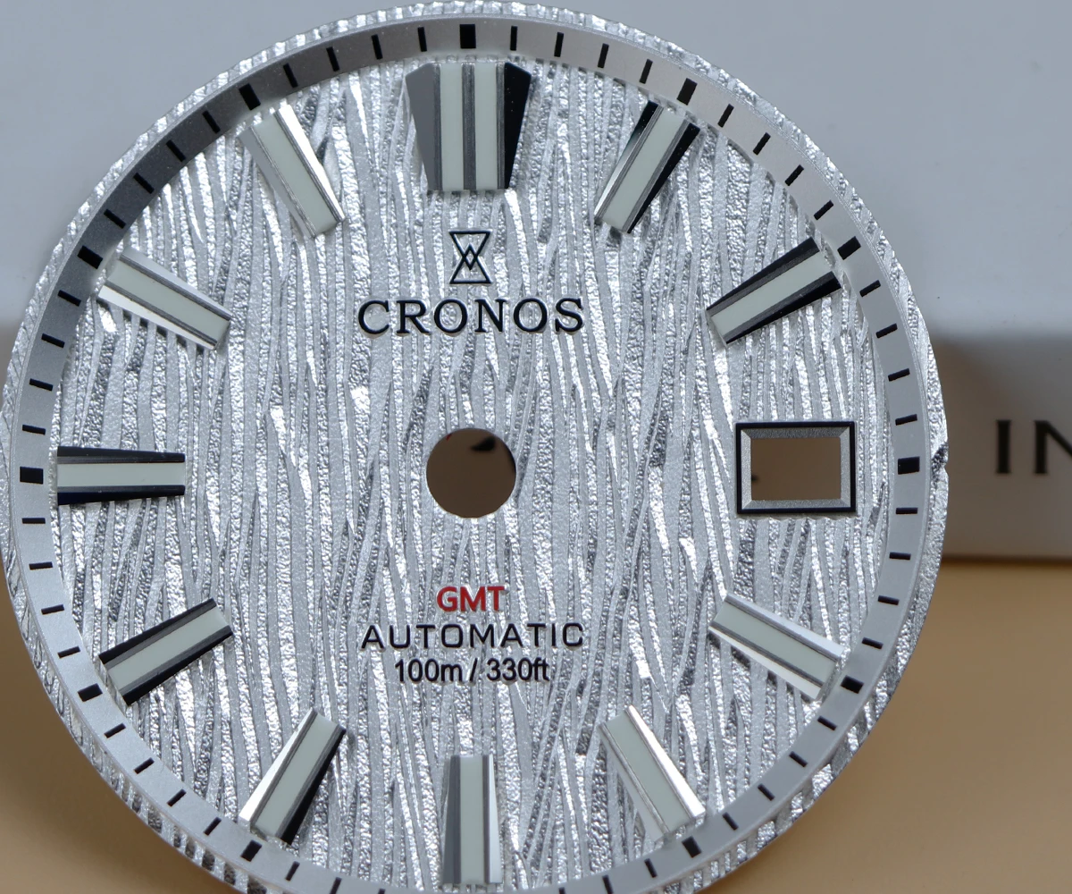 Cronos GS Mechanical Men Watch 39mm Birch Pattern GMT NH34