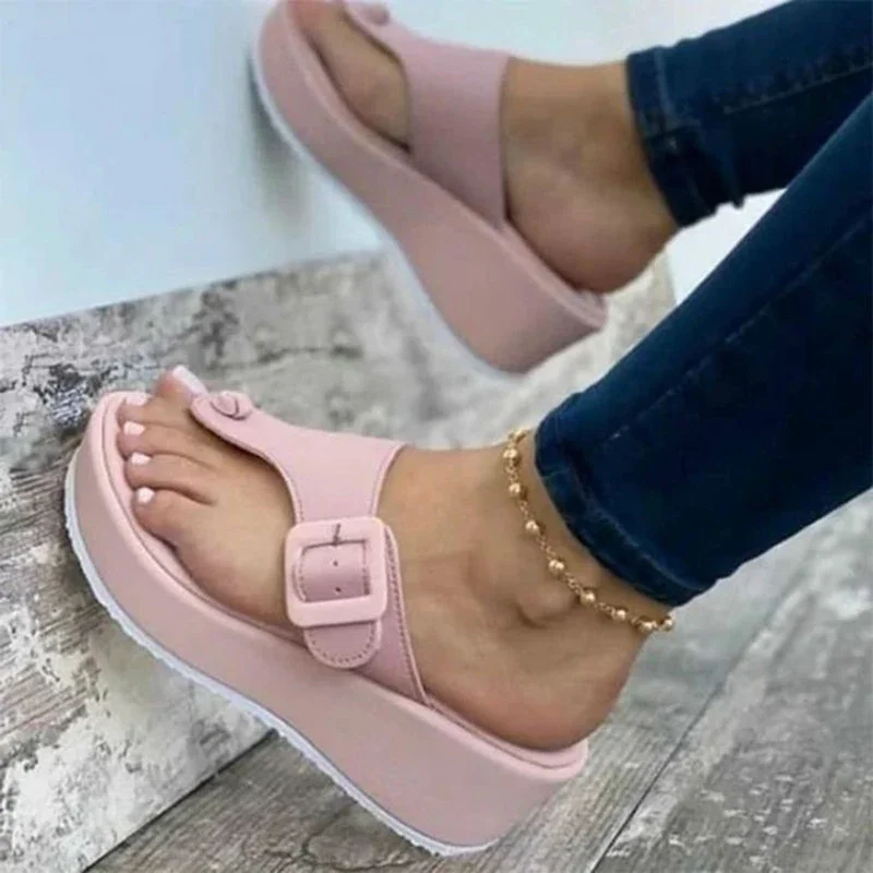 

PU Summer Modern Slippers 2023 High Quality Low Heel Women's Shoes Flat with Adult Solid Buckle Concise Women's Slippers