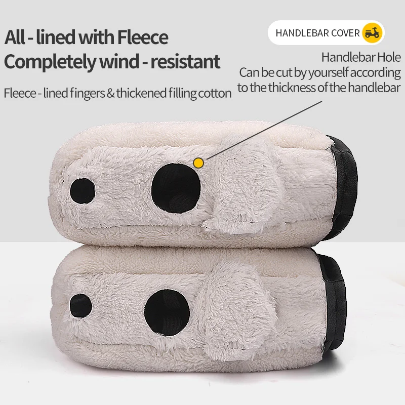 Winter Electric Bike Gloves - Warm, Rainproof & Windproof PU Leather Hand Covers