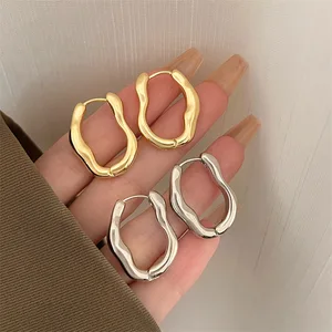 Adolph Trending Metal Geometry Hoop Earring Fashion New Design Irregular Minimalist Earrings for Women Fashion Jewelry Gift 2023