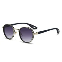 Vintage designer lunettes de soleil en plein air hommes rond mode plastique titane haute qualité lunettes de soleil homme Protection UV lunettes femme 5