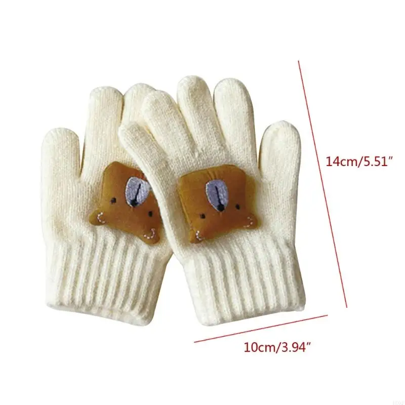 H0XF 딱지 장갑 귀여운 곰 손가락 장갑 분할 손가락 장갑 겨울 야외 스포츠를위한 소년 소녀를위한 겨울 따뜻한 장갑