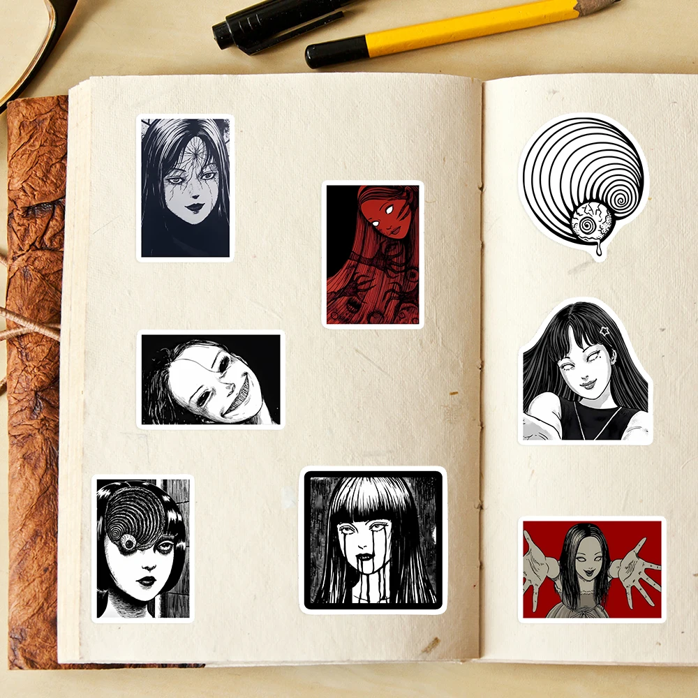 Junji Ito Horror Manga Waterproof Graffiti Stickers - DIY Decorative Decals for Scrapbook, Journal, and More