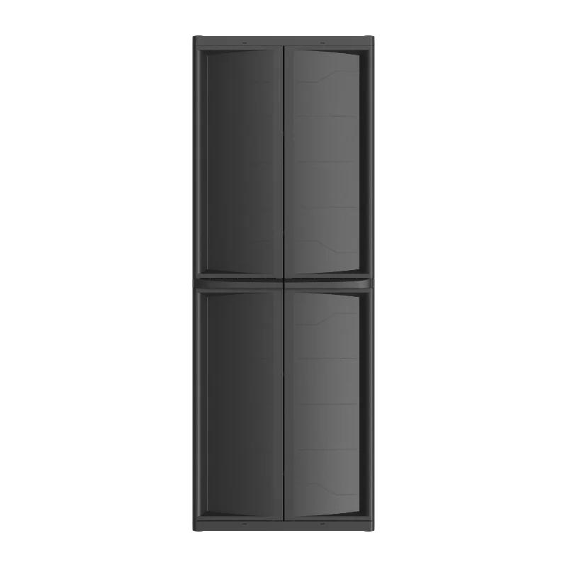 

Plastic 4-Shelf Garage Storage Utility Cabinet, Black