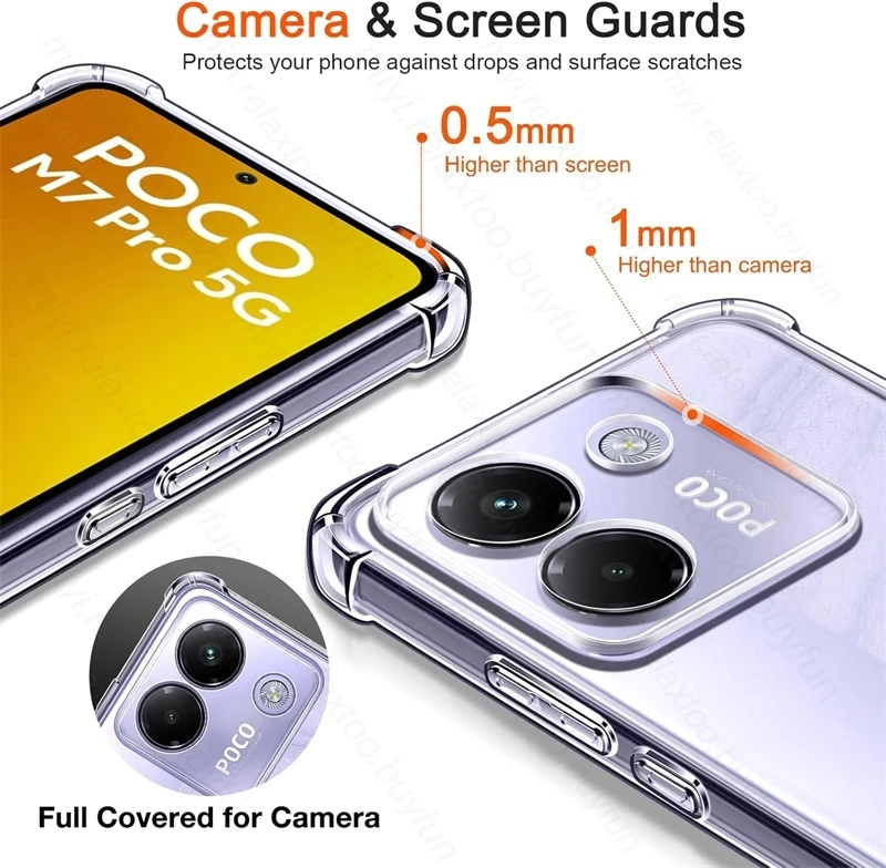 Clear Anti-Yellowing Shockproof TPU Soft Phone Case