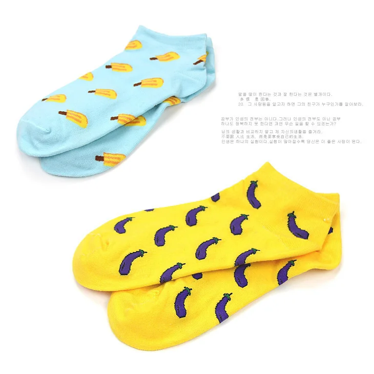 Description Picture 3 of itemNew Cute 11 fruit color love candy color cotton sock summer style women's socks women's thin sock slippers 1pair=2pcs ws186