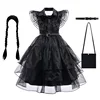 Wednesday Cosplay For Girls Costume Movie Addams Dresses for Girl Kids Mesh Party Dresses Halloween Carnival Costumes 4-12Yrs 1
