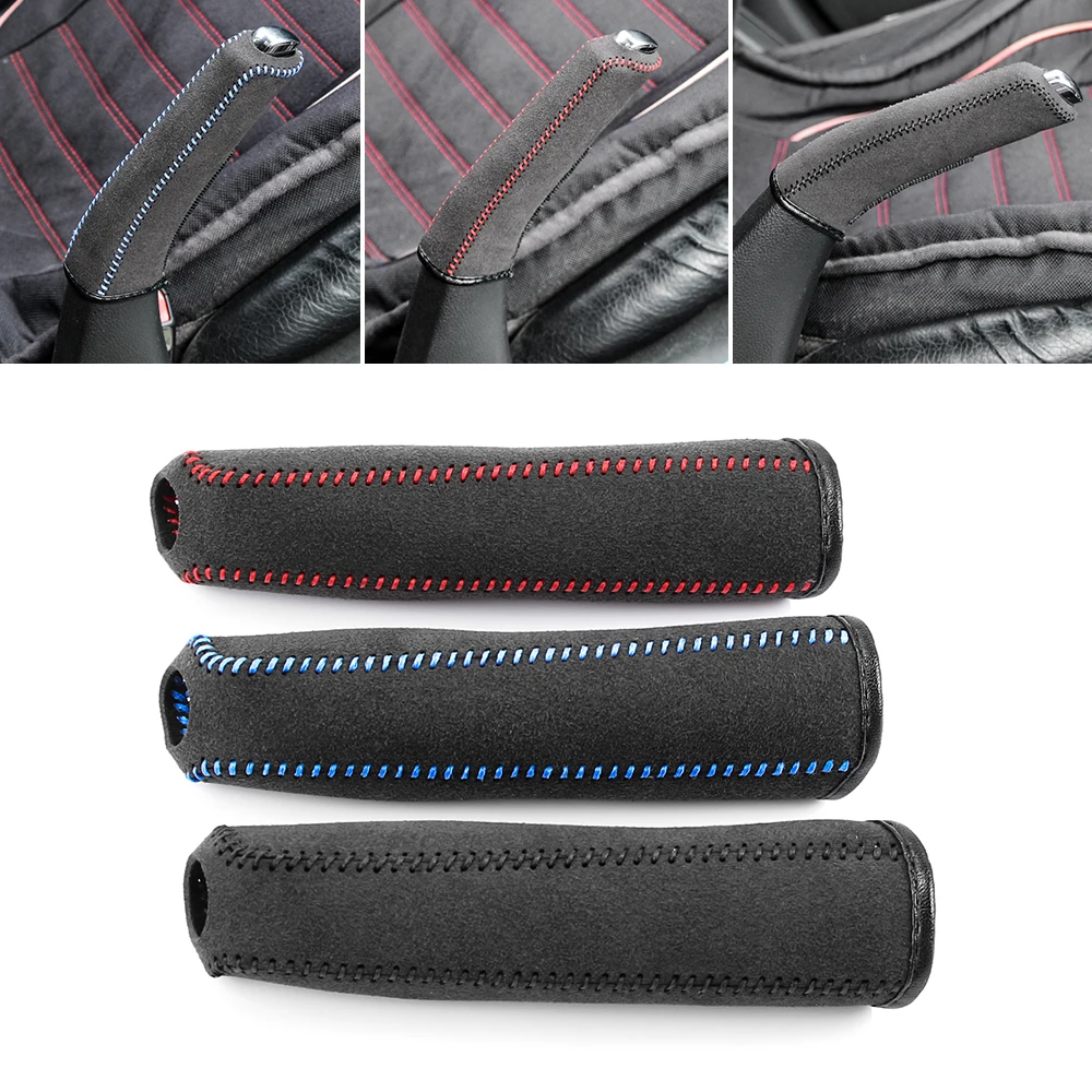 Suede Style Handbrake Sleeve Leather Handbrake Grips Cover Car Interior Accessories