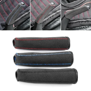 New Suede Style Handbrake Sleeve Leather Handbrake Grips Cover Car Interior Accessories