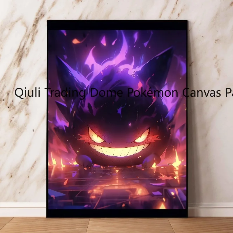 Pokemon Anime Character Gengar Poster Canvas Painting Suitable for Fashion Home Room Wall Decor Mural Christmas Children Gift