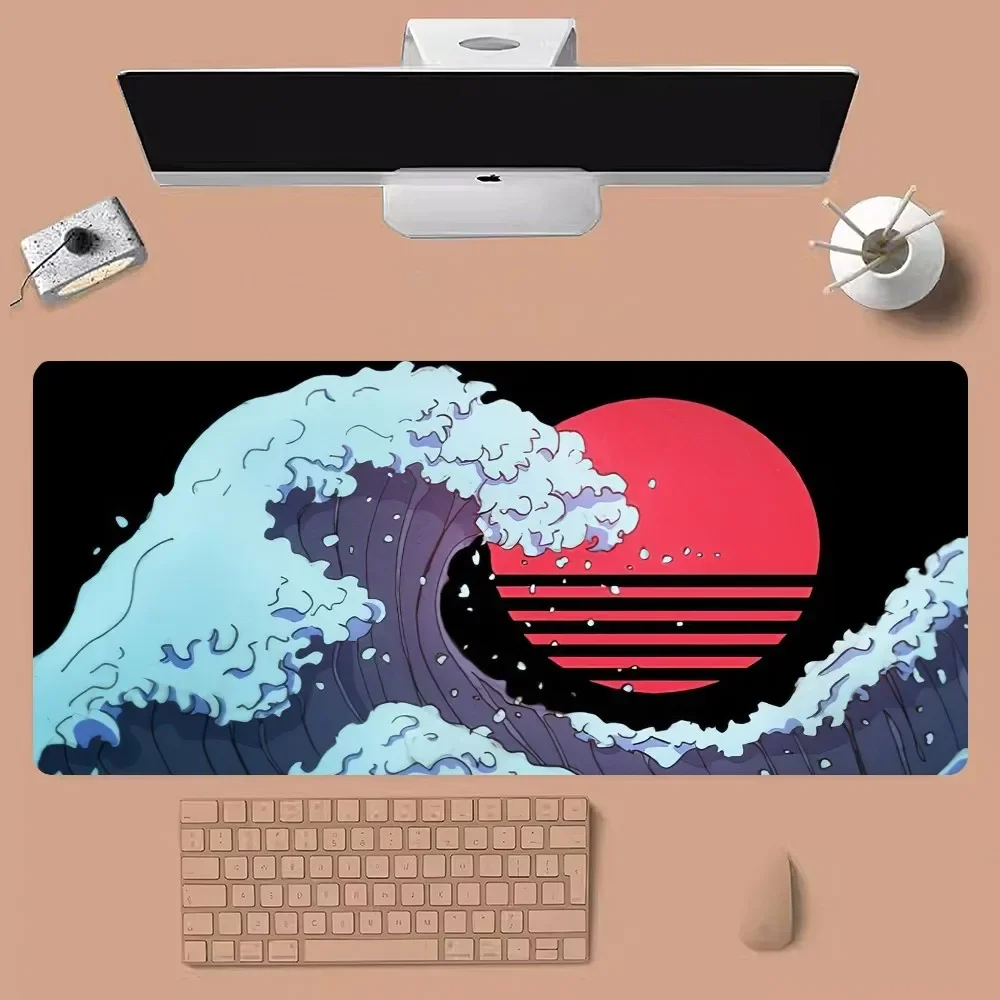 Japanese Waves Large Gaming Compute Gamer PC Keyboard pad Mouse Mat desk accessories office desk mat gamer pad table Mouse Pad mouse pad,gaming mousepad