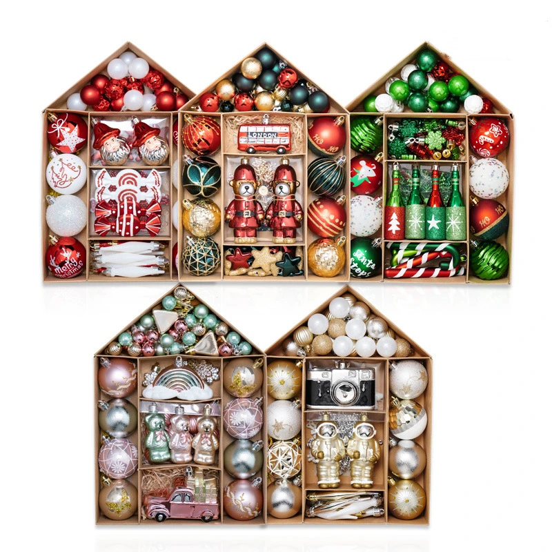 

70 PCS Christmas Balls Pendant Decorations Christmas Ball Gift Box Christmas Tree Decoration Ball Colored Ball Pendant