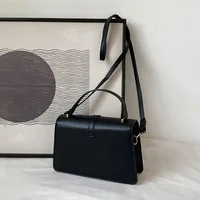 Sac à bandoulière minimaliste avec poignée supérieure et rabat pour femme, sac à main carré solide pour documents, design simple, à la mode 5