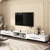 Modern TV Console Extendable Media Console, Adjustable Length, Contemporary Entertainment Center with Drawers and Legs, f 2