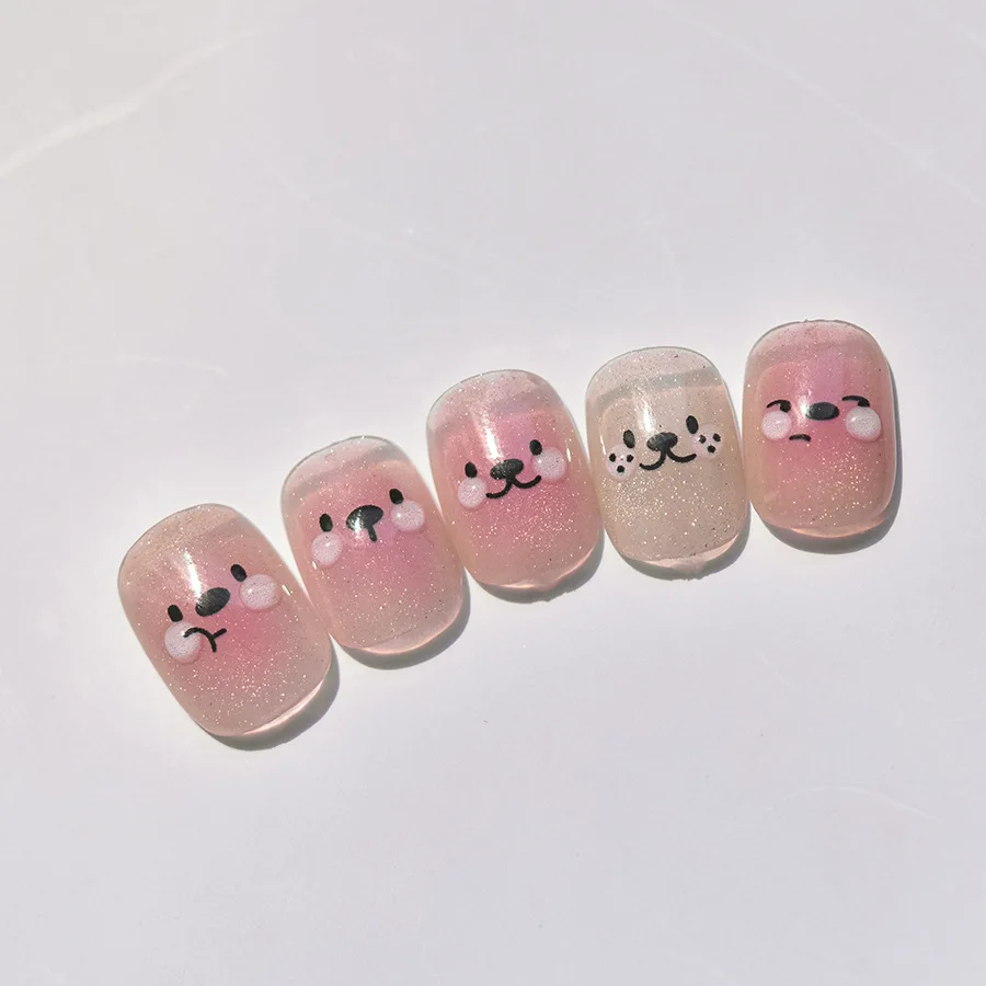 1pcs Cute Otter Expression Transparent Jelly Nail Art Stickers Lovely Kawaii Otter Nail Design Decorative Decal DIY Accessories 3