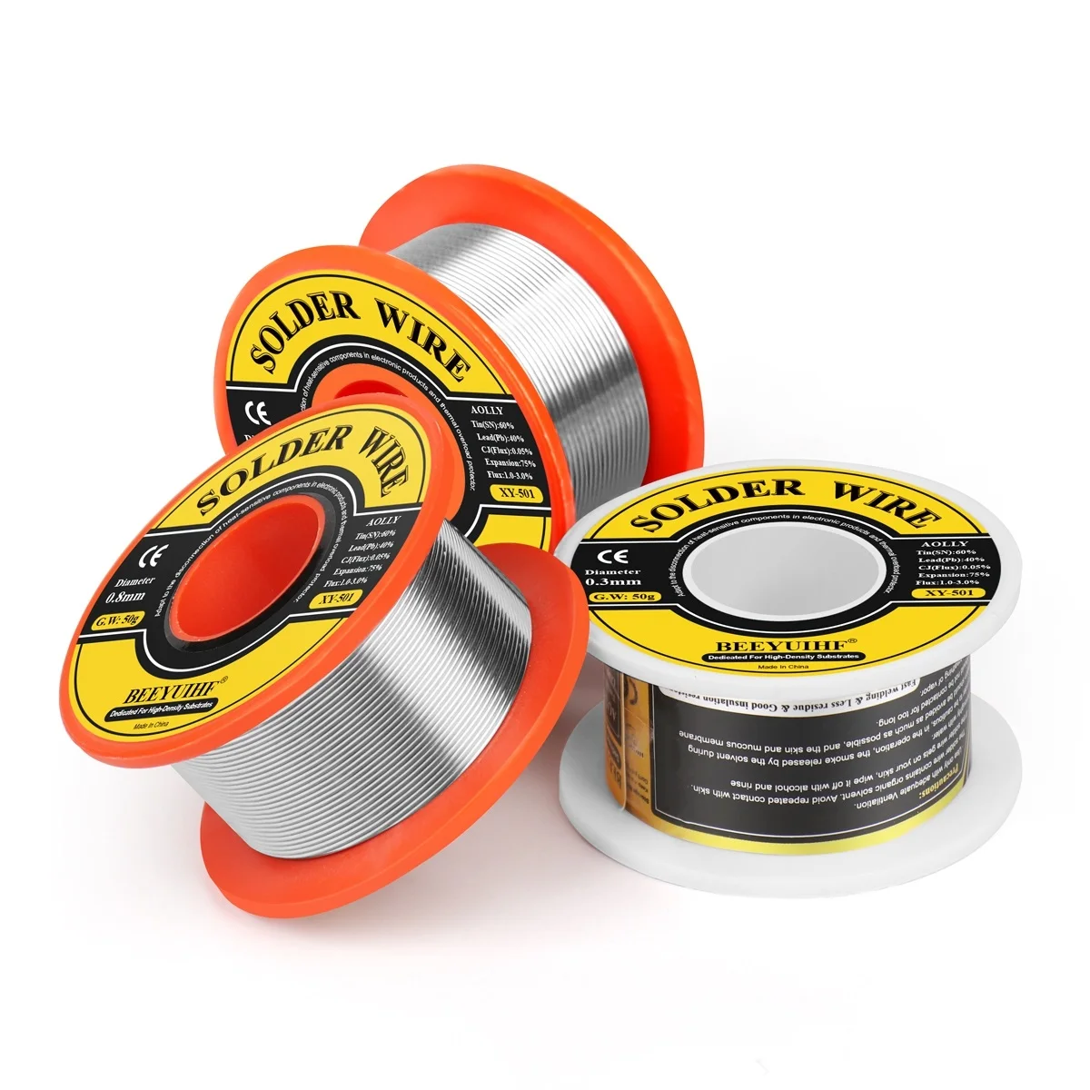 50g Solder Wire Tin 60/40 Rosin Core Tin 0.3/0.4/0.5/0.6/0.8/1.0mm Soldering Welding Wire Reel No-clean Flux 1.8%~ 2.0% home depot welding rods