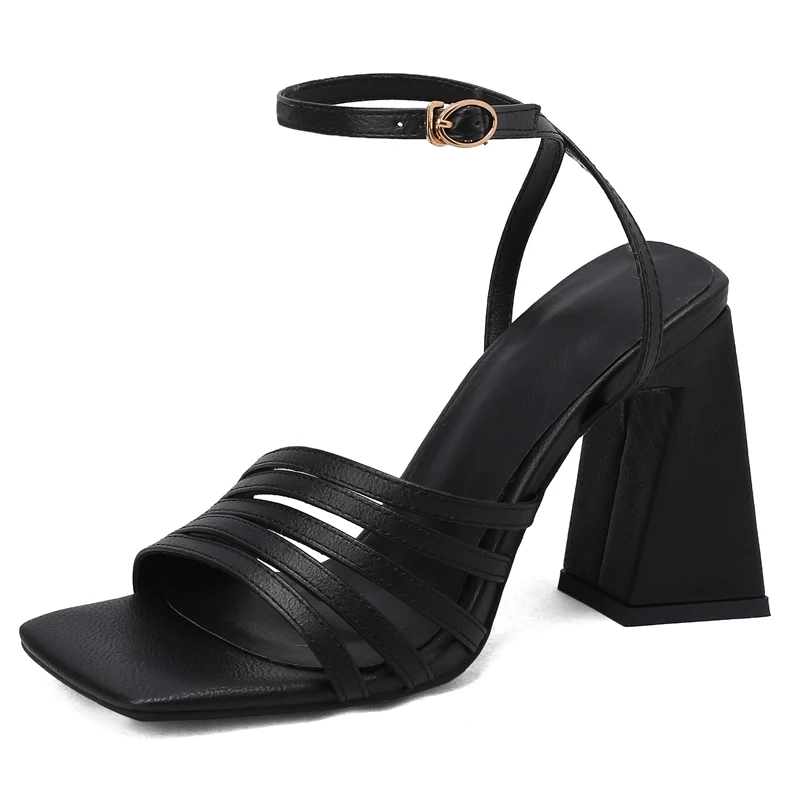 

2023 Ladies Ankle Strap High Heels Sandals For Women Summer High Heeled Shoes Sandalias Para Mujeres Black Gold Silver