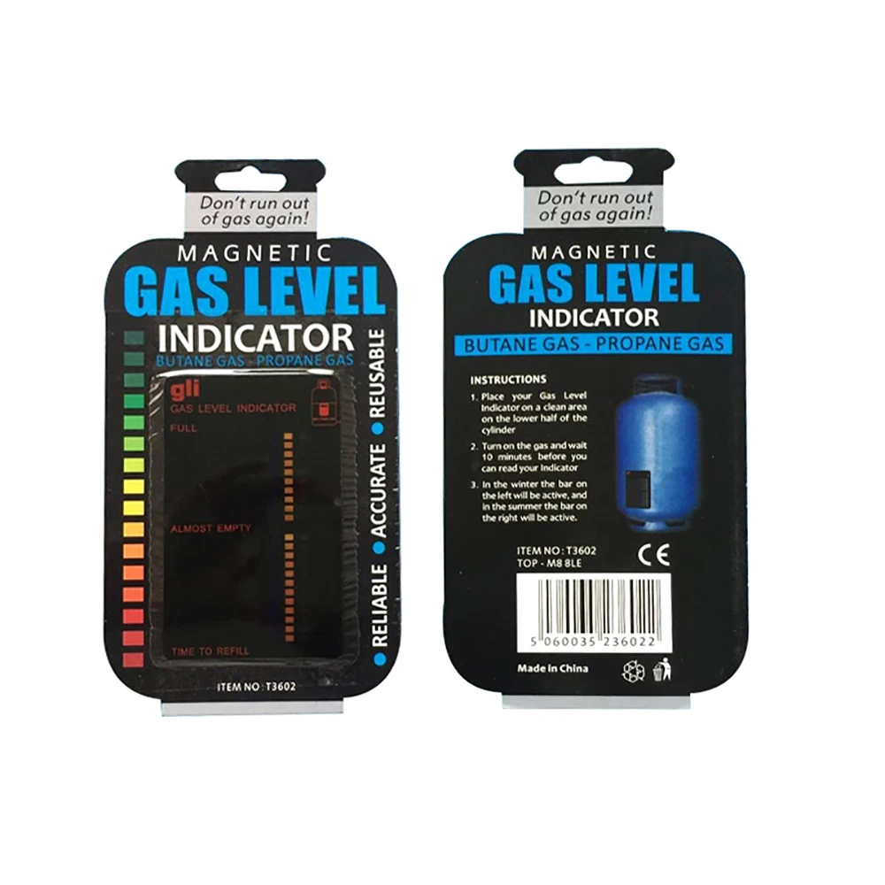 Propane Butane LPG Fuel Gas Tank Level Indicator Magnetic Gauge Caravan Bottle Temperature Measuring Stick Gas Test Sticker Gas Tank Level Indicator