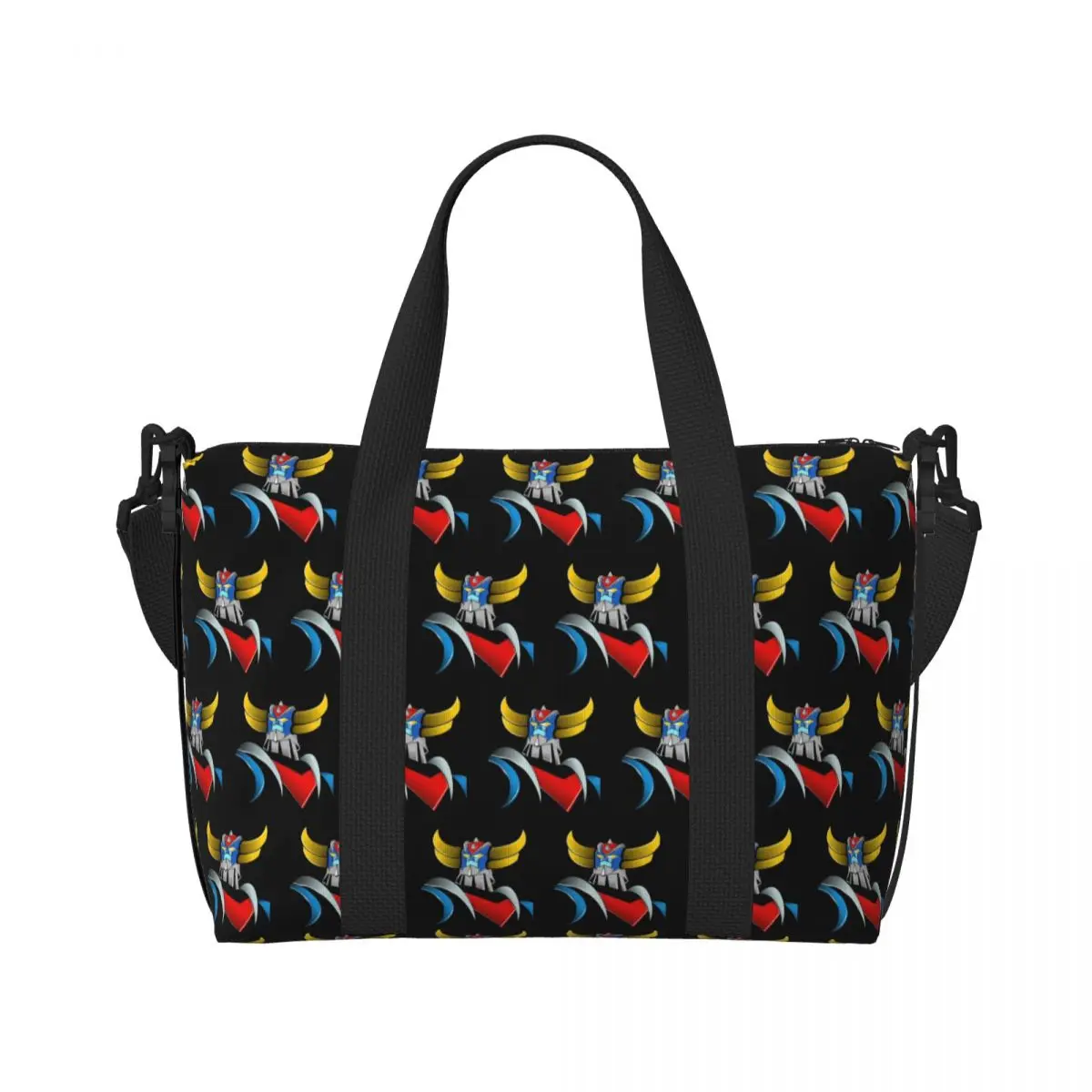 Goldorak Grendizer Tote Bag Women Large Capacity Anime UFO Robot Goldrake Gym Beach Shoulder Travel Bag