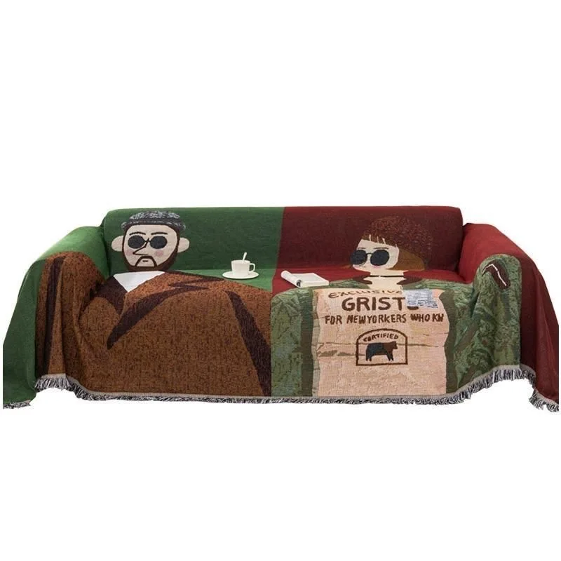 Cartoon Uncle and Loli Cover Towel Four Seasons Multi-functional Blanket Sofa Towel Camping Picnic Essential Equipment 5