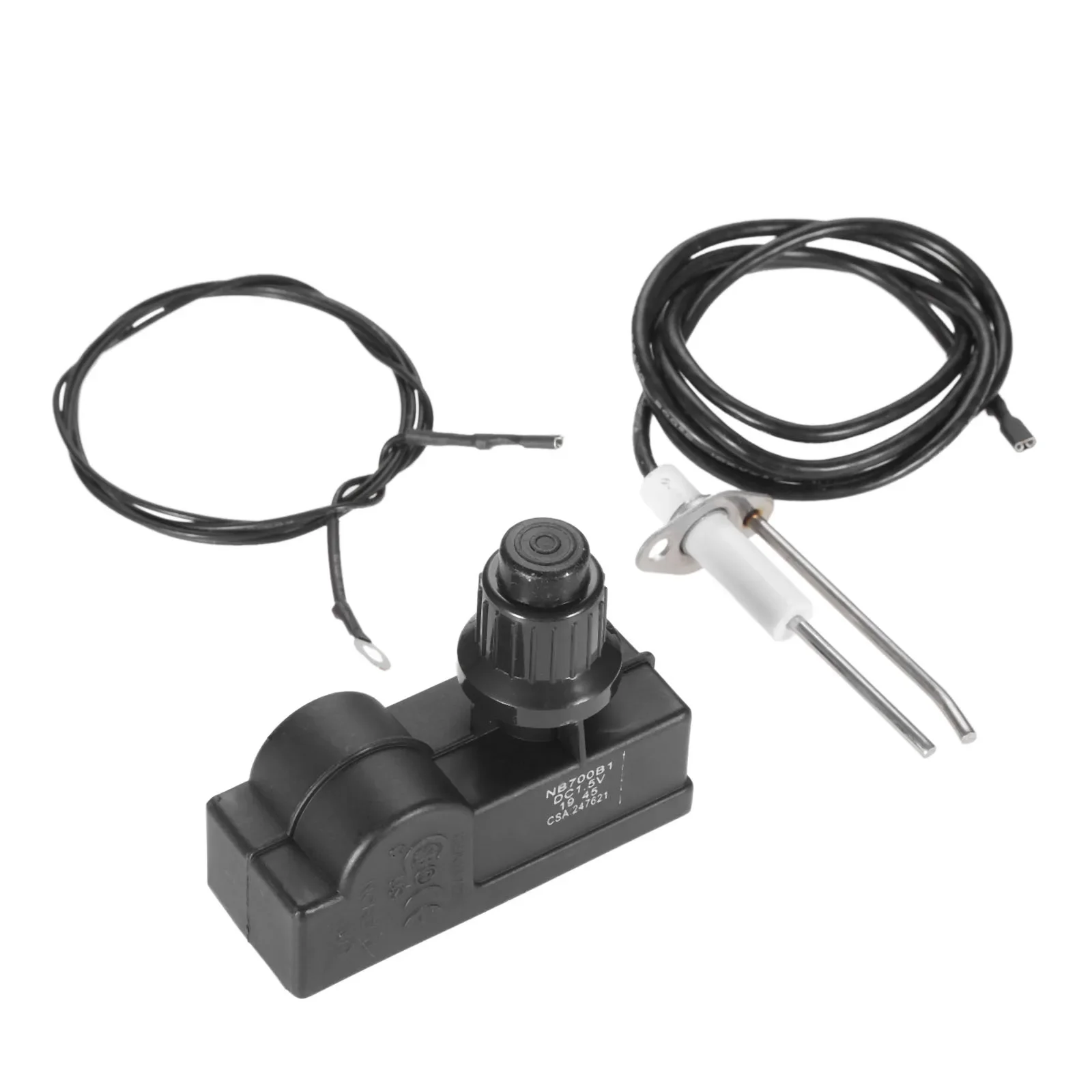 36 inch Push Button Ignition Assembly Kit 2 Outlet Ground Wire Grill Fire Pit Gas Burner System AAA Battery