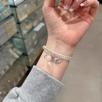 Bracelet de téléphone élastique KT Transparent, compatible avec iWatch, 38mm 40mm 41mm 42mm 44mm 45mm 49mm, bracelet fait à la main à la mode 4