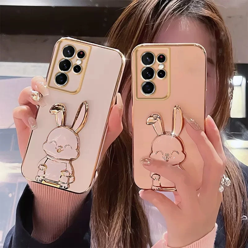 Cute Rabbit Phone Case With Trunk Holder For Samsung Galaxy_voghion.com
