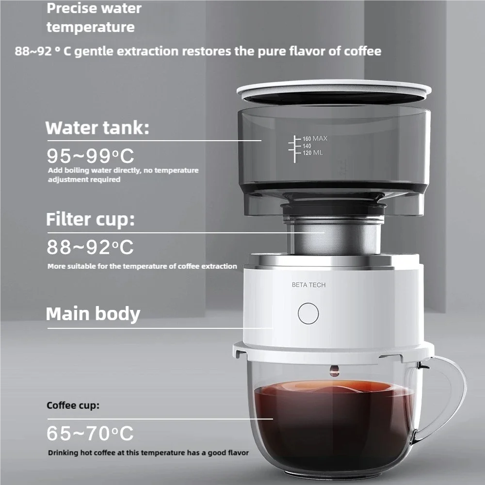 Coffee Brewer Hand Drip Coffee Pot with Filter Portable Mini Maker Suitable for Camping Travel Office
