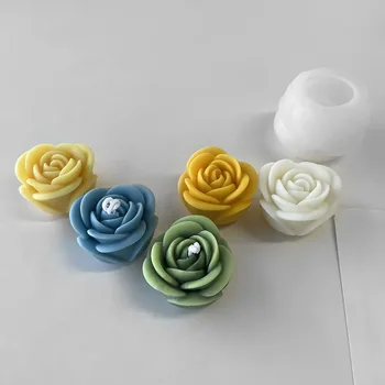 2024 New Flower Silicone Candle Mold 3D Peony Flower Soap Gypsum Resin Casting Mould DIY Chocolate Cake Baking Tool Wedding Gift 2