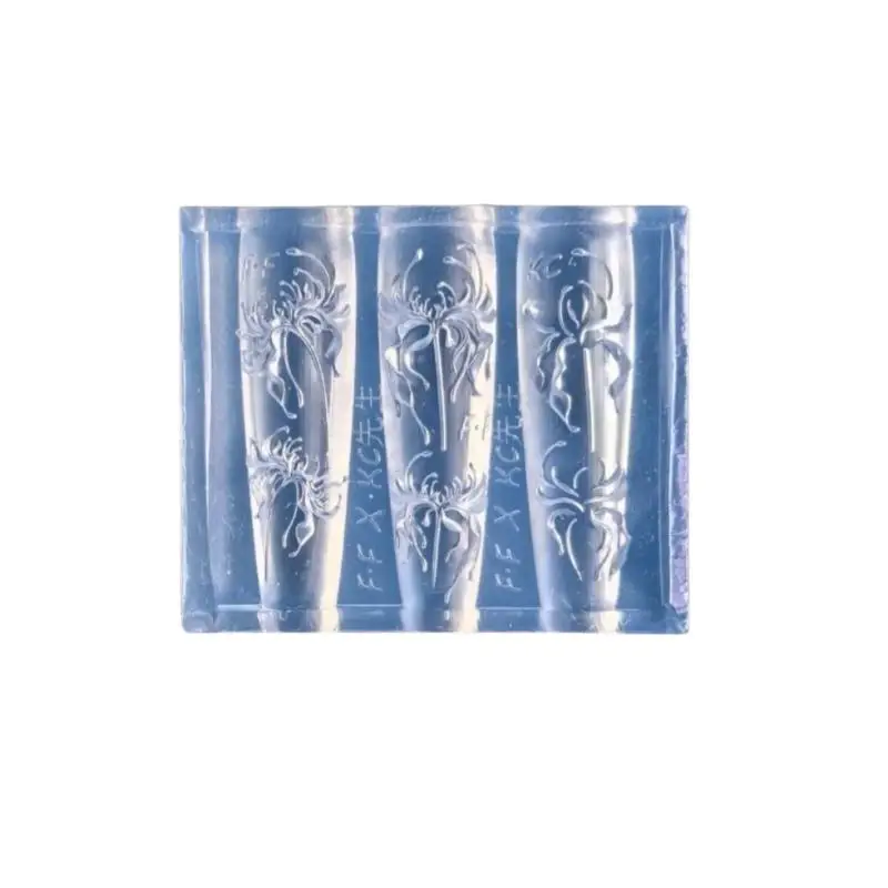 1Pcs 3D Lycoris Radiata 꽃 실리콘 네일 아트 몰드 DIY 레드 릴리 꽃 패턴 몰드 투명 매니큐어 조각 몰드