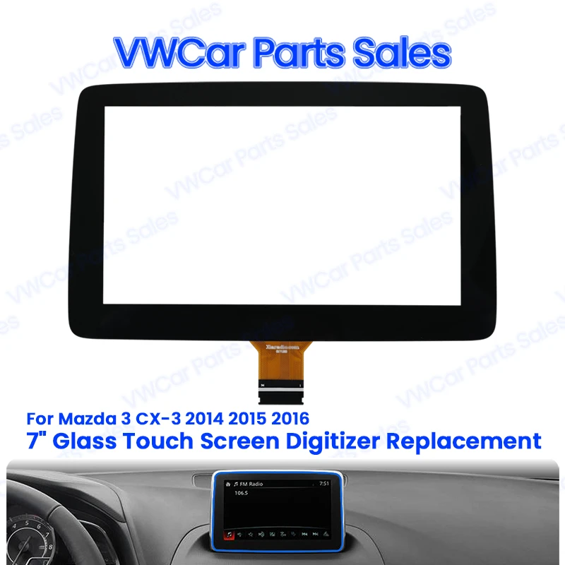 7 Inch 36 Pins Glass Touch Screen For Mazda 3 Axela CX 3 MX 5 2014 2015 Car Radio Digitizer Replacement BHP1611J0D multimedia touch screen