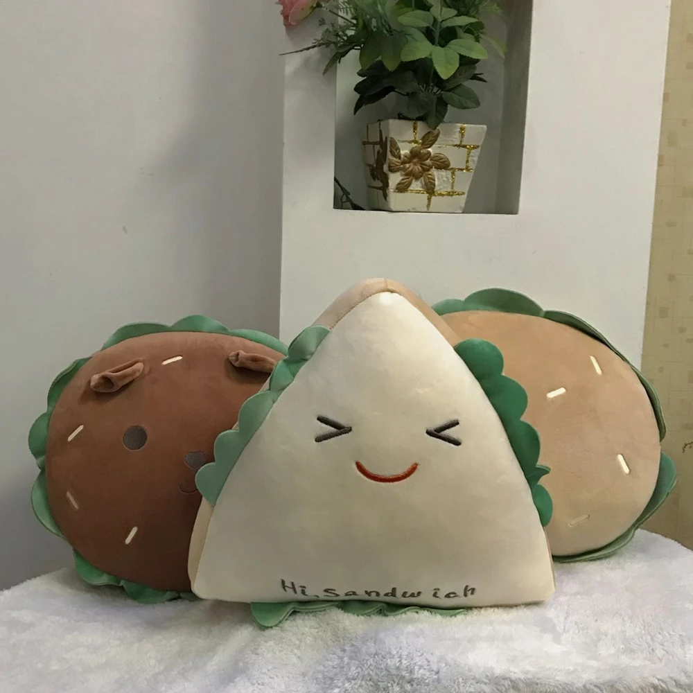 

30CM Internet Celebrity Snack Burger Throw Pillow INS Hand Warm Sofa Chair Seat Cushion Creative Doll Child Birthday Gift