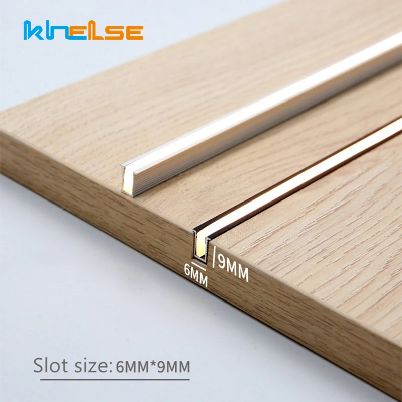 แถบไฟ LED ใต้ไฟตู้ขนาด6x9มม. DC12V ไฟแบบฝังอลูมิเนียมปลอกซิลิโคนแบบฝังในตัวชั้นวางของแสงไฟที่ซ่อนอยู่ 1