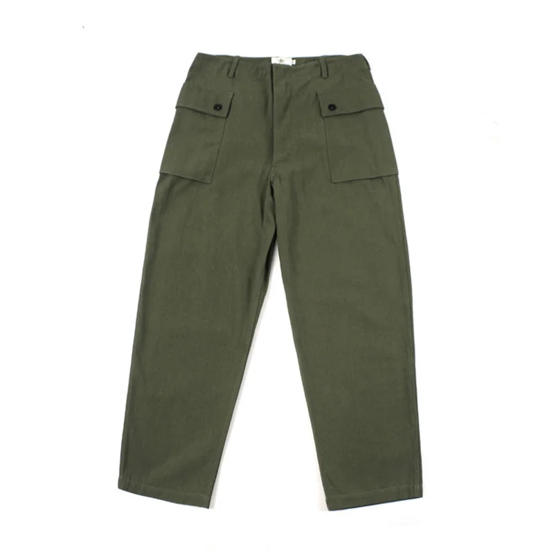 USMC HBT 바지, 미국 육군 제 2 차 세계 대전 해병대, 빅 포켓 야외 등반, 남성 캐주얼 바지, 헤링본 작업복