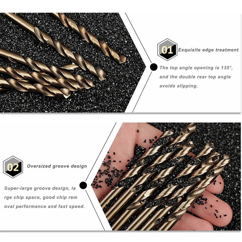 Drill Bits Сверло деревообрабатывающее 13pcs Cobalt Coated Twist Drill Bit Set Suitable for Wood Metal Hole Cutter Power Tool