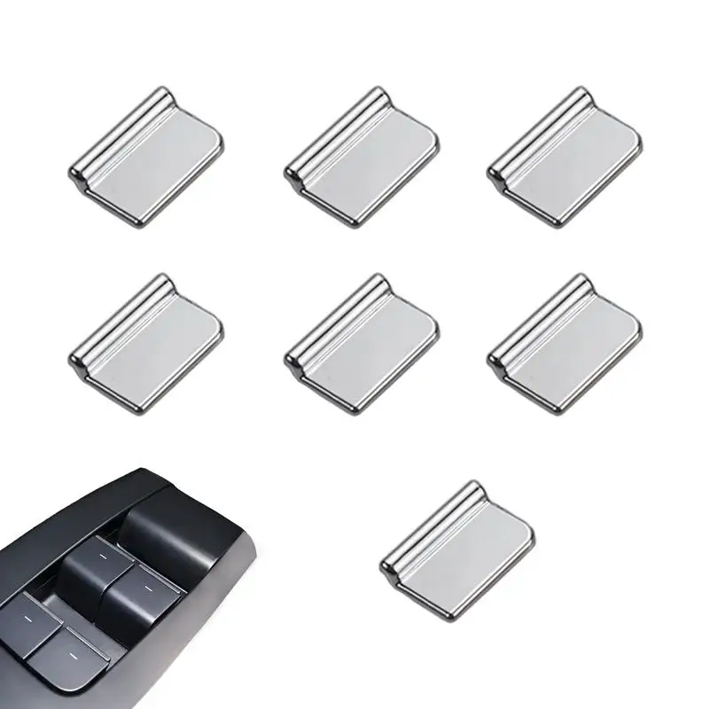 

7 Pieces Car Window Lift Swich Cover Teslaa Switc-h Button Cover Cap Auto Button & Relays Sticker Decorative Stuff For Mercedes