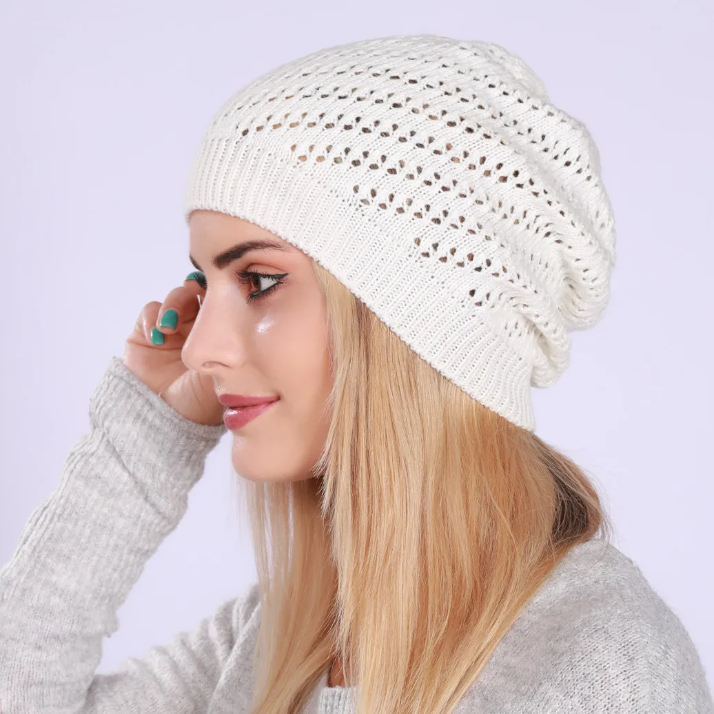 

Brand Winter Women's Beanie Hat Autumn Casual Solid Acrylic Warm Knitted Slouchy Beanies for Men Breathable Snow Hats Wholesale