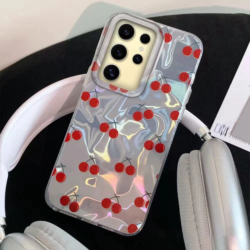 Summer Fruit Cherry Silicone Phone Case - Red
