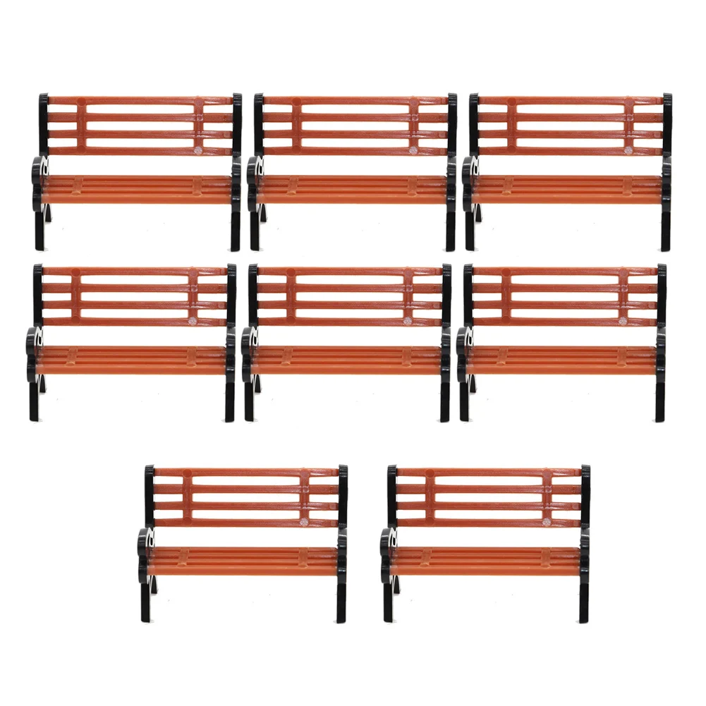 

10Pcs Model Train HO N O Scale 1:100 Bench Chair Model Settee Street Park Layout Plastic Crafts,Garden/Railway Layout