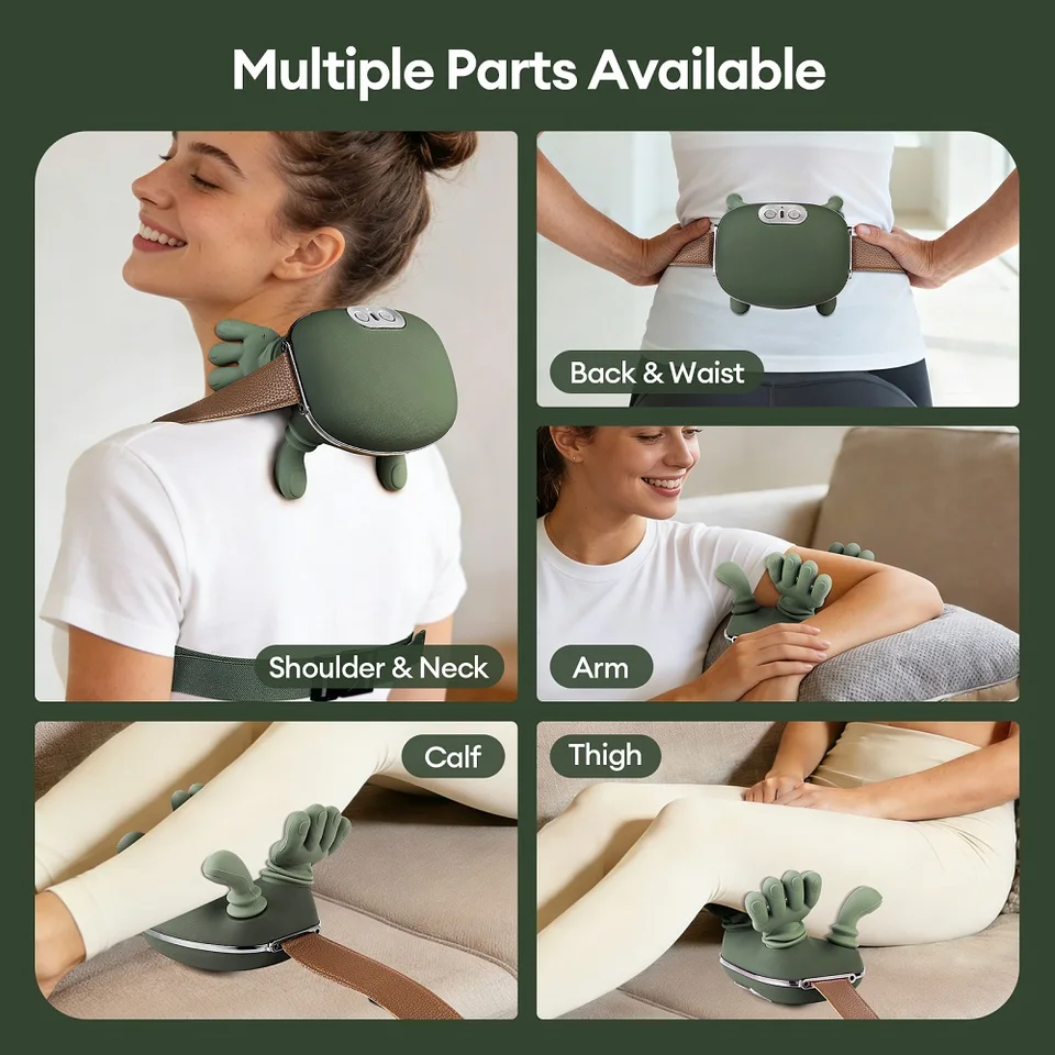 4D Bionic Finger Shoulder Massager Wireless Cervical Trapezius Kneading Massage Shawl Brushless Motor Neck Masajeador_voghion.com