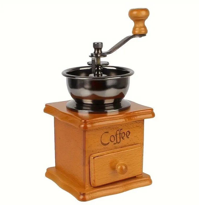 Antique Hand Coffee Grinder - Wooden Mill - مطحنة...