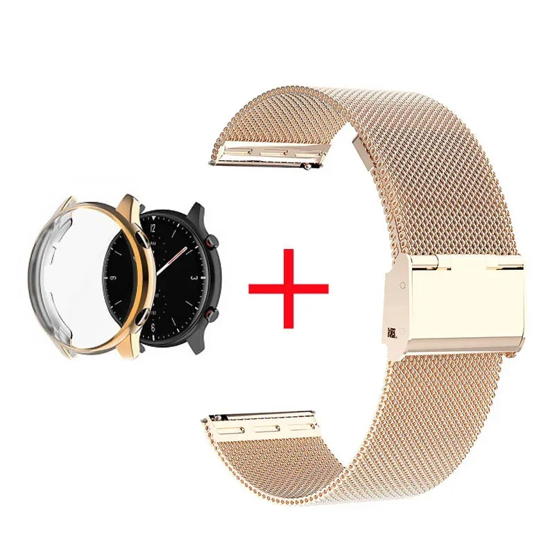 Sleek 2-in-1 Stainless Steel Watch Band with Protective Cover