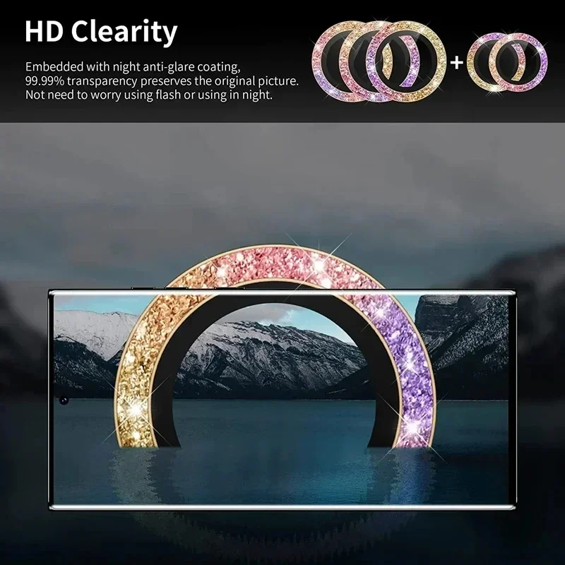 Glitter Metal Ring Lens Glass Protecte For Samsung Galaxy S26 Ultra Camera Lens Protector For Samsung S26 Plus Phone Accessories 6