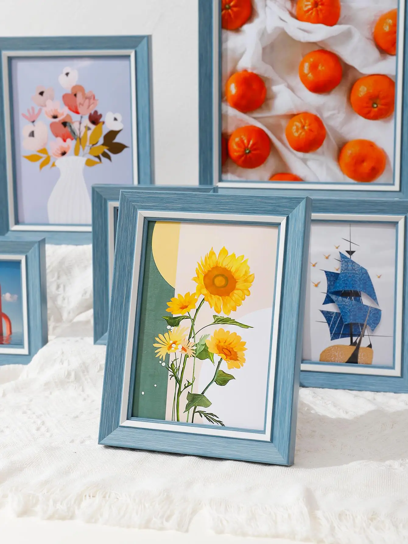 Picture Frame Simple Home Art Deco Blue Plastic Picture Frame