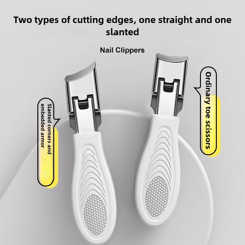 Manicure and Pedicure Care Tool Stainless Steel Non-slip Slant Nail Clipper Large Opening Diagonal Nail Scissors