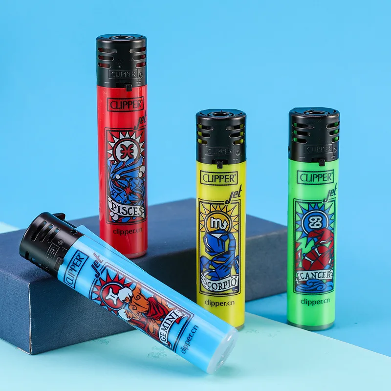Clipper Lighter Windproof Jet Pink Flame Lighter Butane Gas Lighter Electronic Lighter 2024 New Style Lighter Smoking Gadgets 3