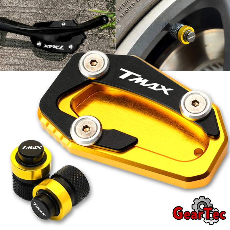 

For YAMAHA T-MAX TMAX 530 560 SX DX TECH MAX TMAX530 TMAX560 2017-2022 Motorcycle Kickstand Side Stand Enlarger Pad Valve Caps