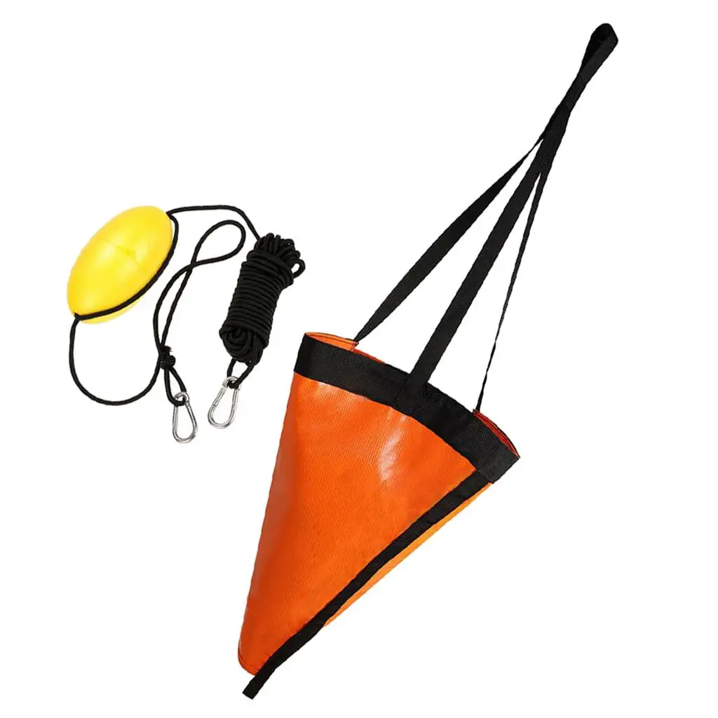 Sea Anchor Drogue + PVC Kayak 32`` Anchor Tow Rope Throw Line for Boat