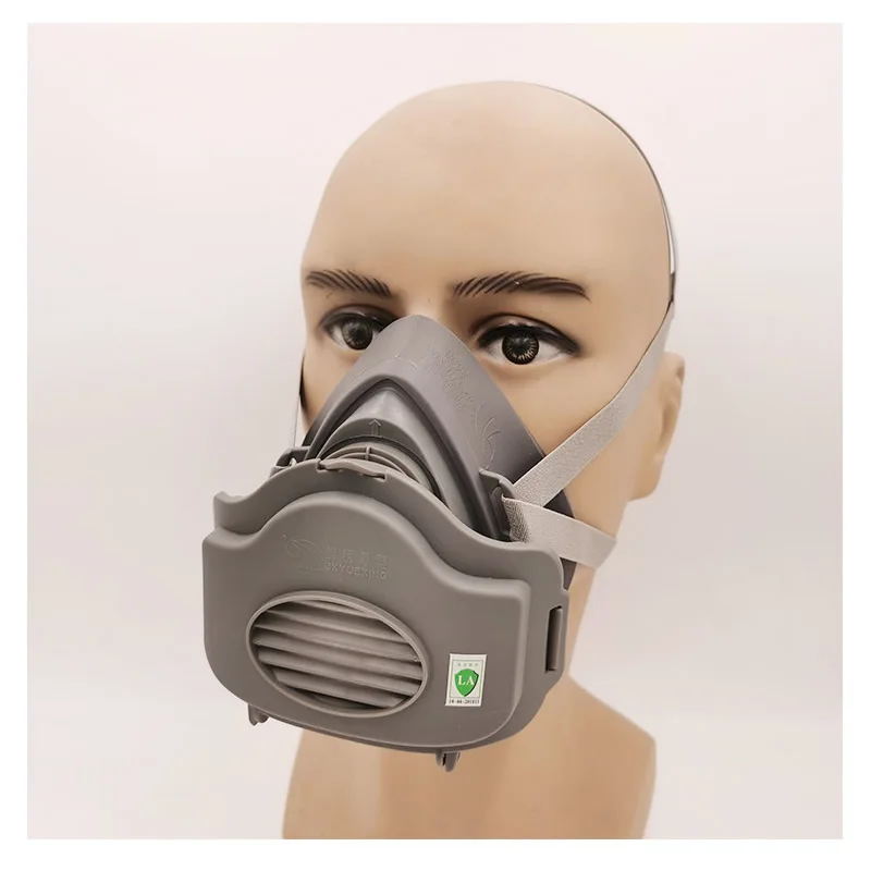 Mezza maschera antipolvere con filtri respiratore antipolvere riutilizzabile gomma per lucidatura fai-da-te strumento di sicurezza sul lavoro protezione quotidiana dalla foschia